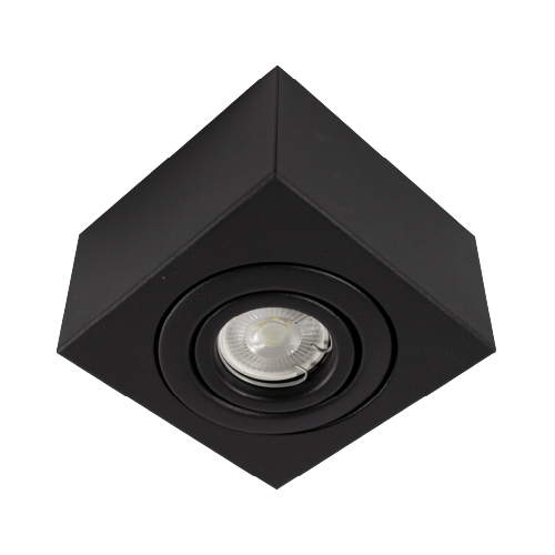 Semi embutido cuadrado AR111 1 luz negro texturado 16,5x16,5x5cm